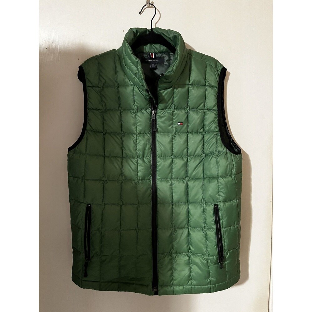 Tommy Hilfiger Green Quilted Puffer Vest Men's Large